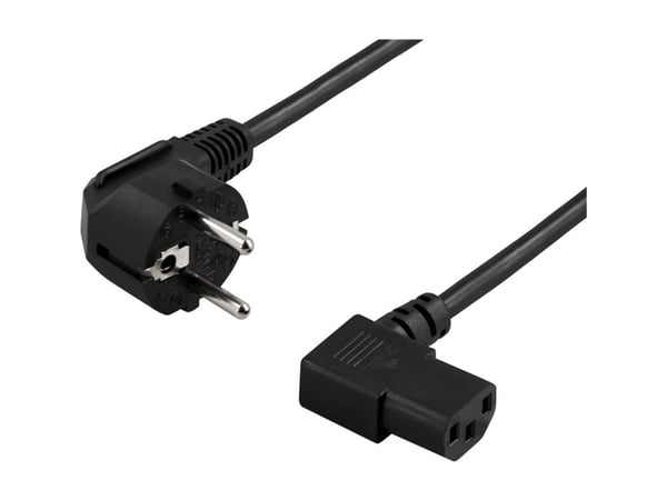 DELTACO DEL-111D - Johdinsarja - CEE 7/7 (han) vinklet til IEC 60320 C13 vinklet - AC 250 V - 10 A - 10 m - lajitelma