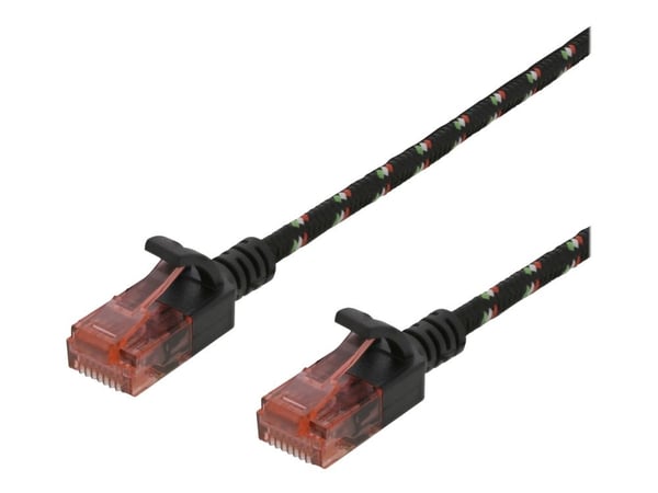 DELTACO - Koblingskabel - RJ-45 (hann) til RJ-45 (hann) - 50 cm - UTP - CAT 6a - formstøpt, uten hindringer, flertrådet - svart
