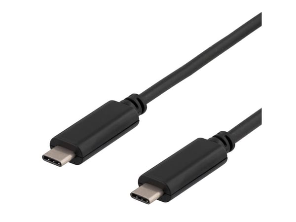DELTACO USBC-1052 - USB-kaapeli - USB-C (uros) - USB-C (uros) - USB 3.1 - 25 cm - musta