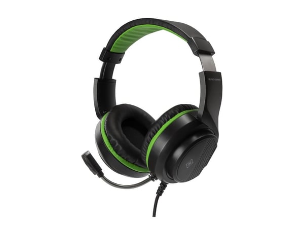 DELTACO GAMING GAM-128 - Headset - fullstorlek - kabelansluten - 3,5 mm kontakt - svart, grön