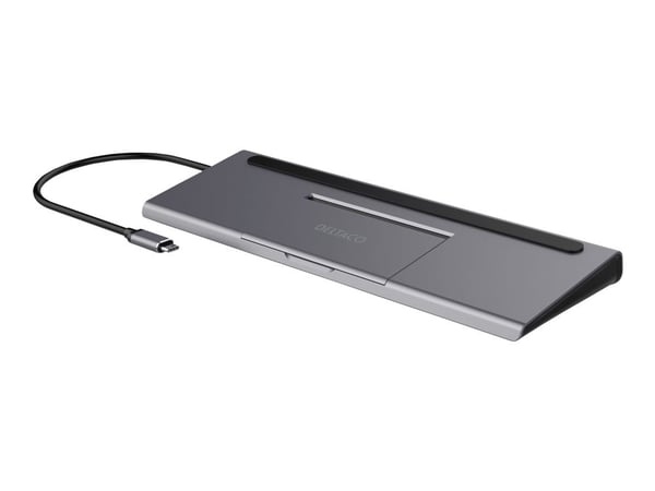 DELTACO - Dockningsstation - USB-C - HDMI, DP - 10Mb LAN