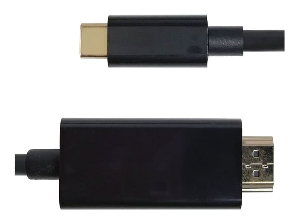 DELTACO - Adapterkabel - 24 pin USB-C hann til HDMI hann - 2 m - svart - 4K 60Hz støtte