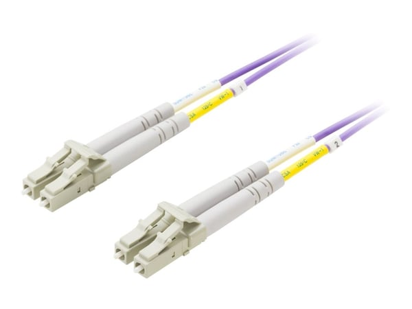 DELTACO - Nettverkskabel - LC multimodus (hann) til LC multimodus (hann) - 1 m - 1 m - fiberoptisk - 50 / 125 mikroner - OM4
