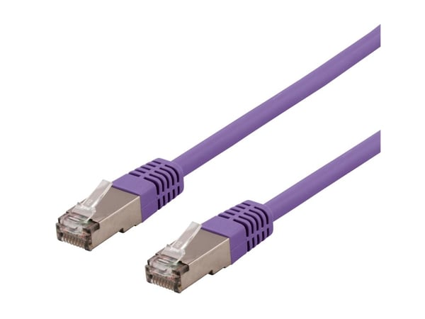 DELTACO SFTP-65PH - Koppeledning - RJ-45 (hann) til RJ-45 (hann) - 5 m - SFTP - CAT 6 - halogenfri, formet - lilla