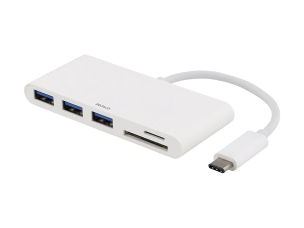 DELTACO USBC-HUB - Hub - 3 x USB 3.1 - stasjonær