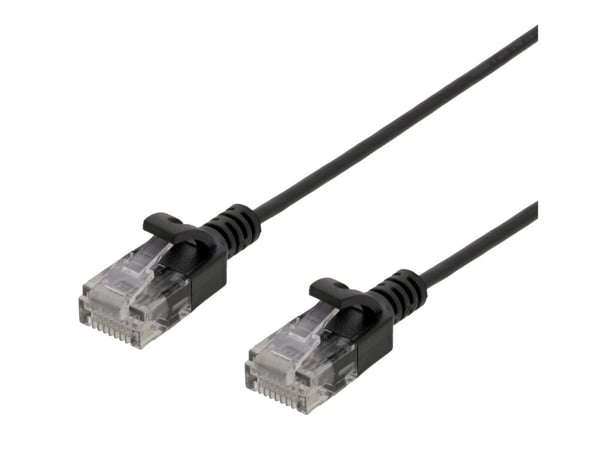 DELTACO - Koblingskabel - RJ-45 (hann) til RJ-45 (hann) - 50 cm - UTP - CAT 6 - halogenfri, formstøpt, uten hindringer, flertrådet - svart