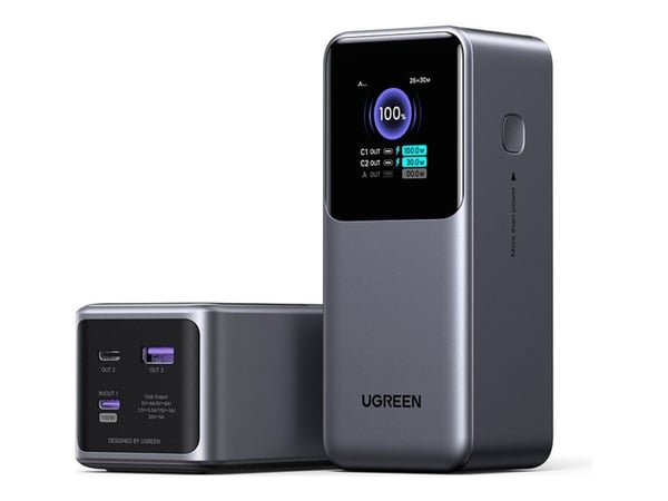 Ugreen 20000mAh 130W Fast Charging Powerbank, 20000 mAh, Litium, Harmaa