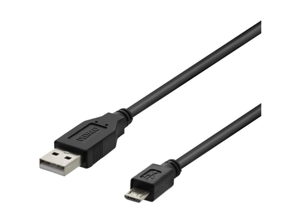 DELTACO - USB-kaapeli - Micro-USB tyyppi B (uros) - USB (uros) - 2 m - musta
