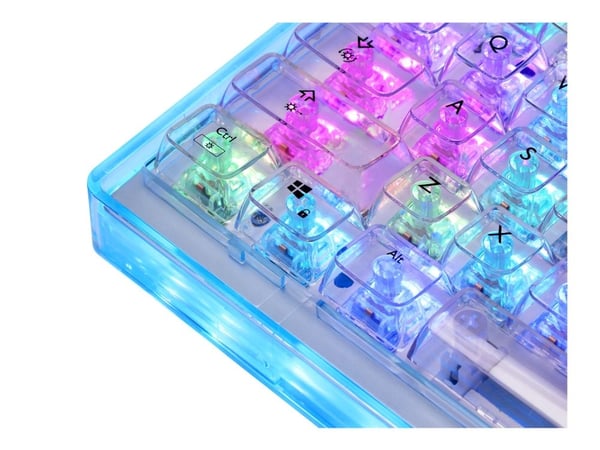 DELTACO GAMING DK460 - Tangentbord - varmbytbara switchar - 65% - bakgrundsbelysning - USB - QWERTY - amerikansk - tangentbrytare: KTT - transparent