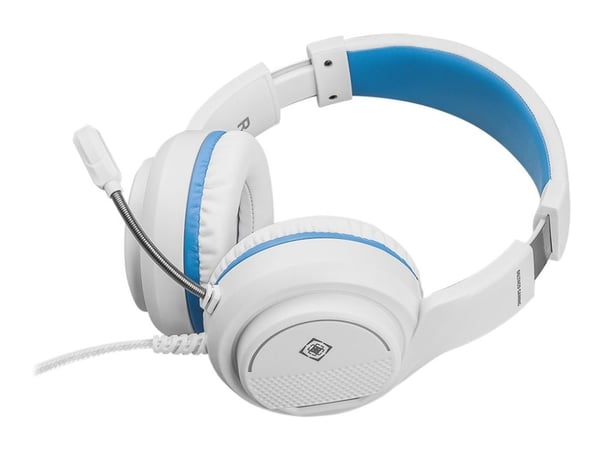 DELTACO GAMING GAM-127-W - Hodesett - full størrelse - kablet - 3,5 mm jakk - hvit, blå - for Sony PlayStation 5