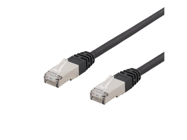 DELTACO - Koblingskabel - RJ-45 (hann) til RJ-45 (hann) - 1.5 m - SFTP - CAT 6 - formstøpt, innendørs/utendørs - svart