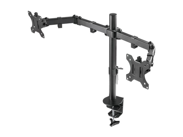 DELTACO GAMING GAM-040 - Monteringssett - for 2 skjermer - stål - svart - skjermstørrelse: 13"-32" - skrivebordsmonterbar