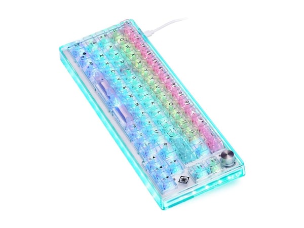 DELTACO GAMING DK460 - Tastatur - hot swappable switches - 65% - bakgrunnsbelyst - USB - QWERTY - USA - tastsvitsj: KTT - gjennomsiktig