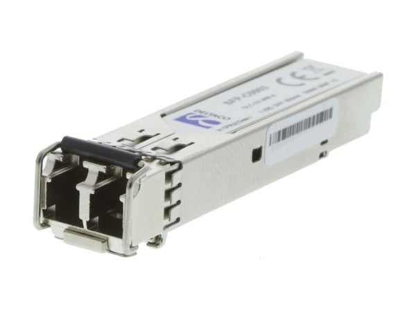 DELTACO SFP-DL002 - SFP (mini-GBIC) transceivermodul (tilsvarer: D-LINK DEM-311GT) - 1GbE - 1000Base-SX - LC multimodus - opp til 550 m - 850 nm - ...