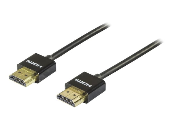 DELTACO HDMI-1092 - HDMI-kabel med Ethernet - HDMI hann til HDMI hann - 2 m - svart