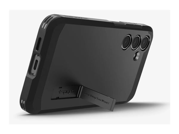 Spigen Tough Armor - Baksidedeksel for mobiltelefon - MagFit - polykarbonat, termoplast-polyuretan (TPU) - svart - for Samsung Galaxy S24 FE
