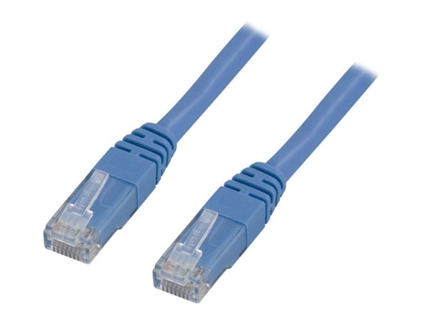 DELTACO TP-603B - Koblingskabel - RJ-45 (hann) til RJ-45 (hann) - 30 cm - UTP - CAT 6 - formstøpt - blå