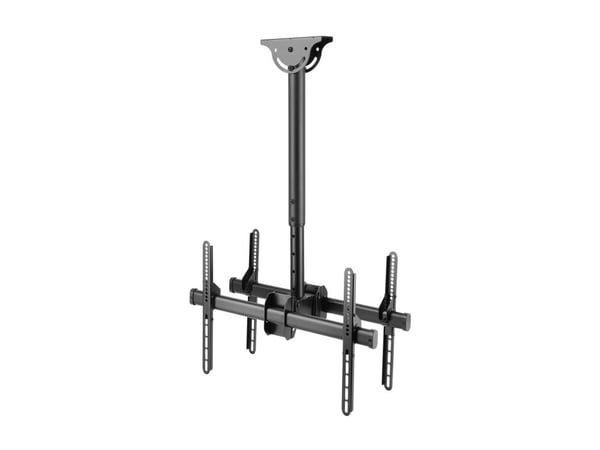 DELTACO Office ARM-0403 - Monteringssett (takmontering) - rygg-mot-rygg, teleskopisk - for 2 LCD/plasma-paneler - svart - skjermstørrelse: 37"-70"