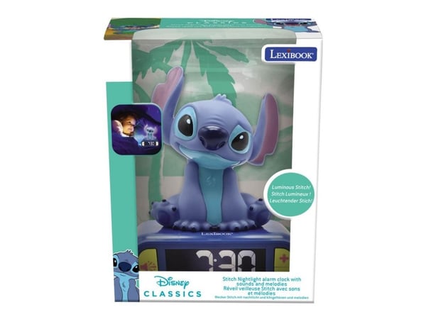 Stitch Night Light Alarm Clock with Sounds
