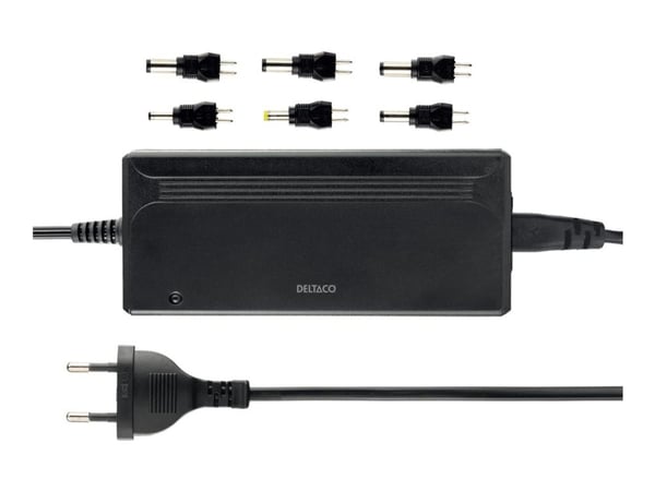 DELTACO - Verkkolaitesovitin - 5-15V DC, 3A, 6 kärkiä - AC 100-240 V - 36 Watt - musta