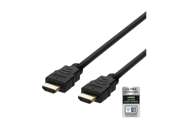DELTACO HU-20 | HDMI Cable | HDMI - HDMI | Max 7680x4320 60Hz | Black | 2m