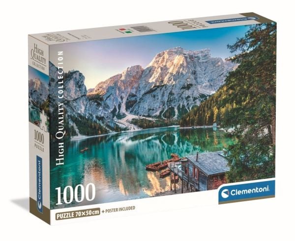 Clementoni puslespill Compact Emerald Lake Braies 1000 brikker (39934) Clementoni puslespill Compact Emerald Lake Braies 1000 brikker (39934)