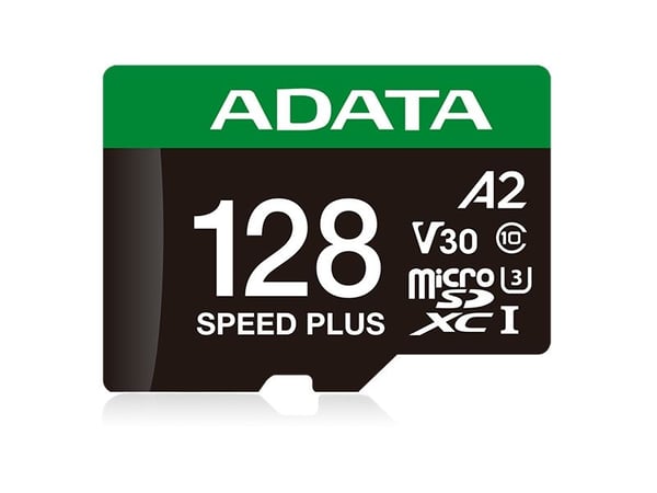 ADATA Speed Plus MicroSDXC-kort 128 GB Klasse 3 UHS-I/U3 A2 V30 (UD128GUI3V30A2SP-RA1)