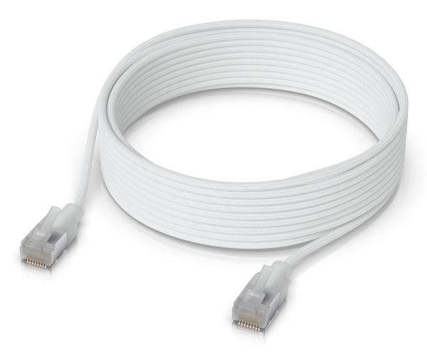 Ubiquiti UACC-Cable-Patch-EL-C6A-8M-W, 8 m, Cat6a, RJ-45, RJ-45, Läpikuultava, Valkoinen
