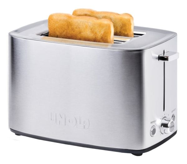 Unold Brødrister Thommy, 2 skive(r), Rustfritt stål, Rustfritt stål, Knapper, Snu, 850 W, 220-240