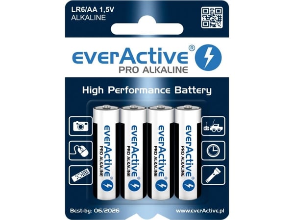 Everactive LR034BLPA, Engangsbatteri, AAA, Alkalinsk, 1,5 V, 4 stykker, 1300 mAh
