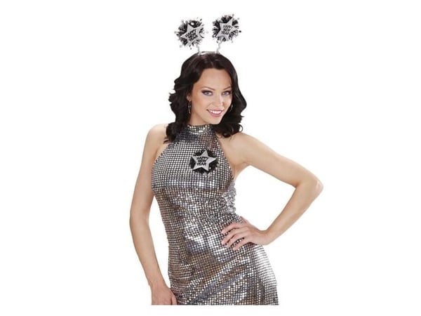 Silver Happy New Year brosch