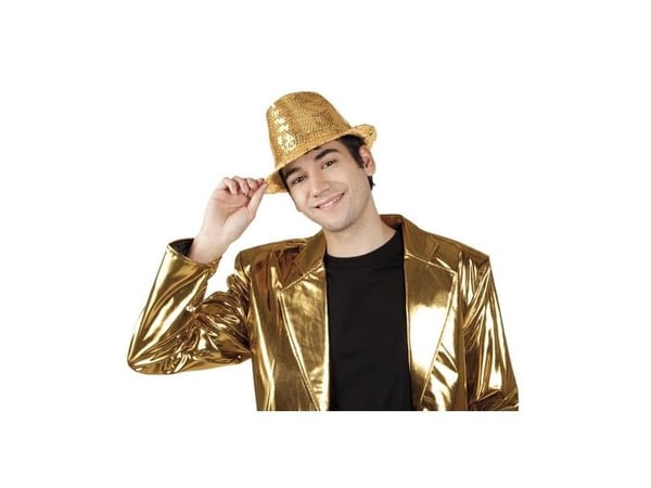 Boland 8712026012913, Smart kjolehatt, Voksen, Alle kjønn, Polyetylentereftalatfolie (PET), Polyester, Gull, 220 mm