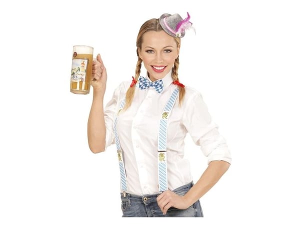 Mini Tirolin hattu vaaleanpunaisilla höyhenillä