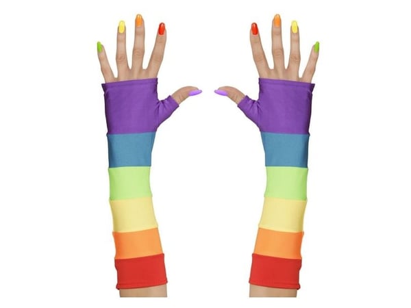 Lange regnbue handsker