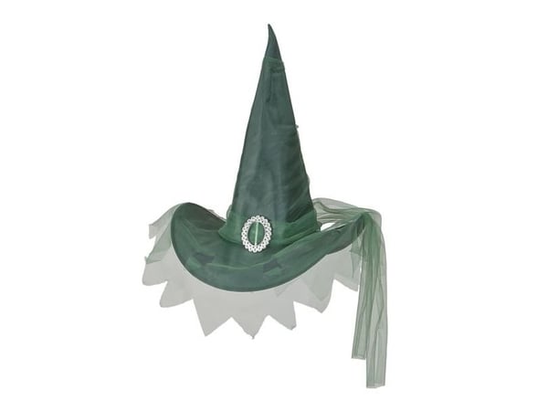 Grøn heksehat med tyl