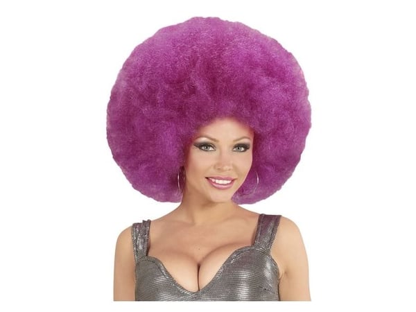 Violetti afro peruukki, iso