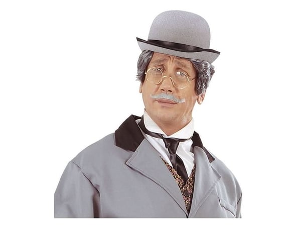Grå bowlerhatt
