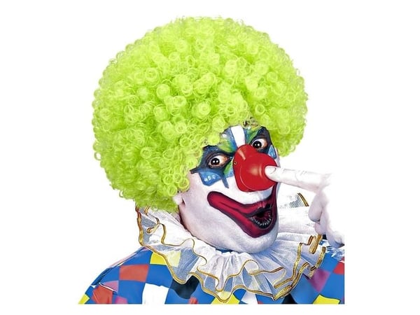 Neonvihreä afro peruukki