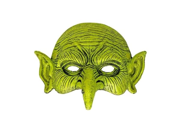 Grøn hekse halvmaske