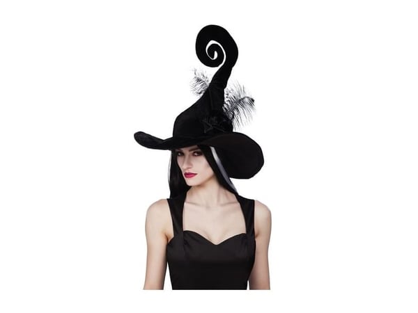 Boland 96962, Hatt til kostyme, Voksen, Hunkjønn, Feather, Isopor, Sort, 180 g