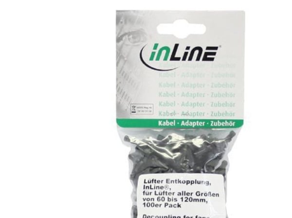 InLine 4043718111954, Passende, Gummi, Sort, 12 cm, 64 g, 100 stykker