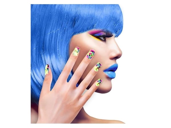 Neon Patchwork kunstige negle