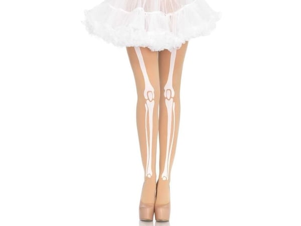 Beige skelet strømpebukser