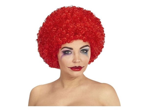 Punainen afro peruukki