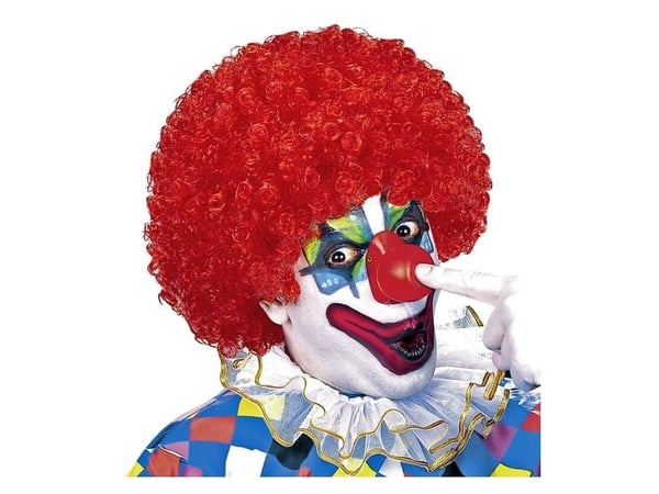 Punainen afro peruukki