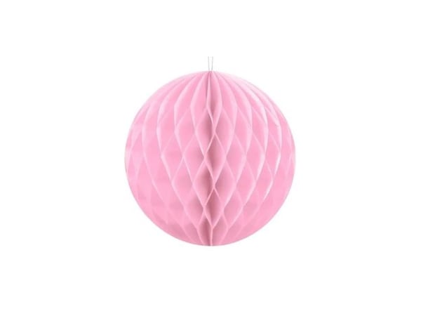 Lyserød papirvæv kugle, 20 cm