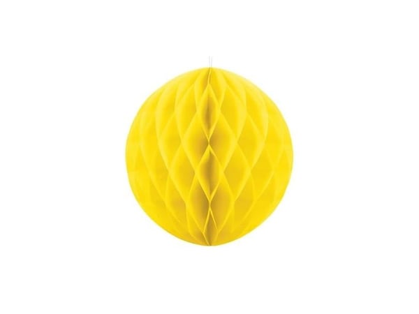 Gul papirvæv kugle, 30 cm