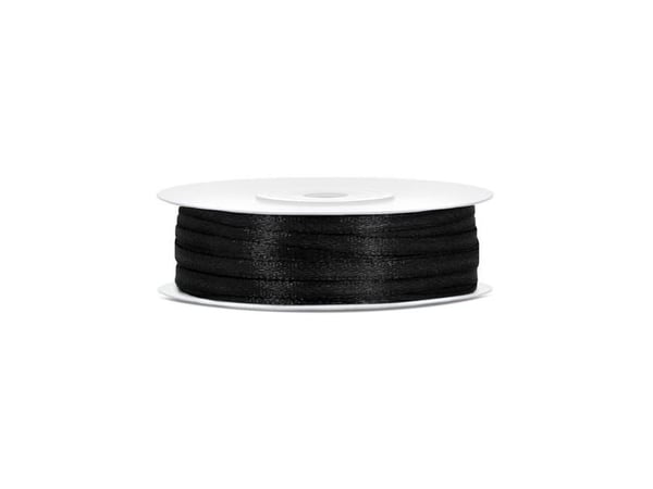 Svart satinband 3 mm