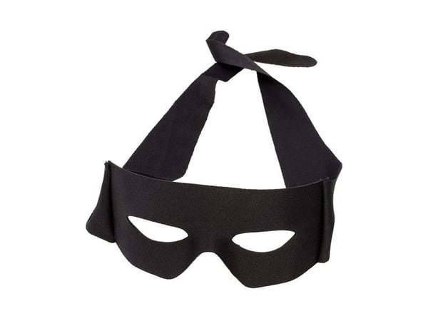 Sort halvmaske med bånd
