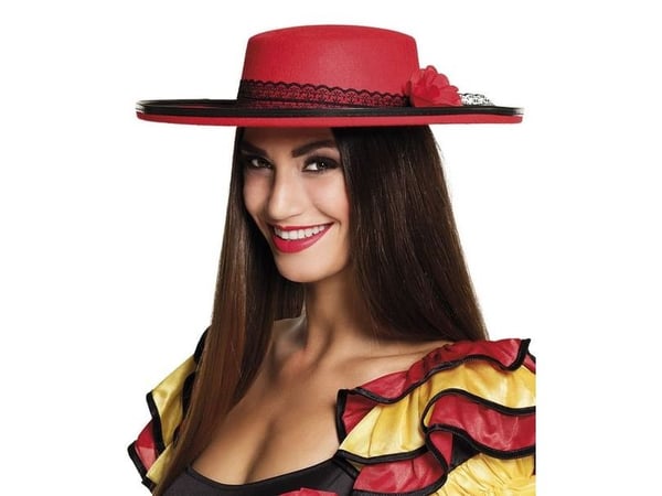 Boland 8712026042682, Hatt til kostyme, Voksen, Hunkjønn, Polyester, Sort, Rød, 360 mm